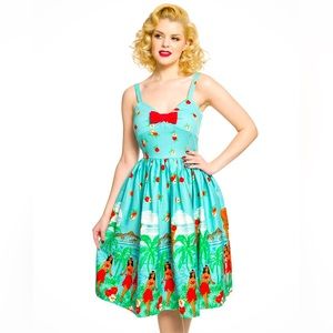 Lindybop Tiki Tropical Pinup Plus Size Dress 2X/16